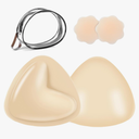 Sticky Bra Inserts, Double-sided Sticky Push Up Inserts, Reusable Bra Pad Inserts for Bikini Dress Swimsuit Sports Bra D