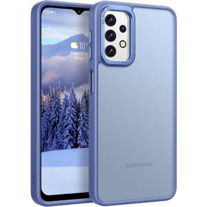 Rayboen for Samsung Galaxy A32 5G Case, Translucent Frosted Skin Feel Anti-Scratch Hard PC Back Soft Silicone Edge, Protective Shockproof Slim Fit Phone Cover for Samsung A32 5G, Matte Light Blue