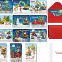 Epakh 36 Set Construction Christmas Cards Bulk Construction Thank You Cards with Envelopes Snowman Excavator Crane Theme Xmas Gifts for Holiday Family Friends Coworkers