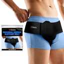 Hernia Belts for Men & Women, Adjustable Inguinal Hernia Belt for Men with Pad Support, Post-Surgery Recovery Truss, Universal Abdominal Strap Guard for Left or Right Side (Large, Black)