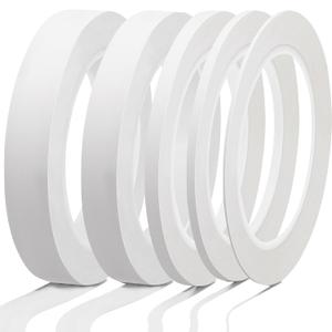 Xuniea 5 Rolls of Vinyl Tape Masking Tape Automotive Car Auto Paint for Curves, High Temperature Vinyl Low Tack(White,1/16, 1/8,1/4, 1/2, 3/4 Inch)