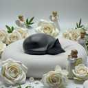 Comemori Sleeping Cat Funeral Urn, Black 7.28"L x 5.12"W x 3.35"H