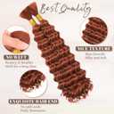 Ginger Braiding Hair for Boho Braids Curls 20 Inch Copper Red Deep Wave Bulk Hair for Braiding 200g 2 Bundles No Weft Wet and Wavy Auburn Bohemian Braiding Hair Extensions 350