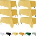 Fitable 6 Pack Yellow Rectangle Table Clothes - 70 x 120 Inch - Wrinkle and Stain Resistant Fabric Tablecloths, Washable Polyester Table Covers for Wedding, Party, Banquet, Formal Events