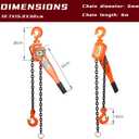 MYOYAY Lever Chain Hoist Come Along 3/4 TON 1650 LBS Capacity Heavy Duty Ratchet Chain Hoist Chain Come Along 20 feet Ratchet Puller with 2 Hooks for Lifting Goods & Dragging Loads Garage Factory Dock