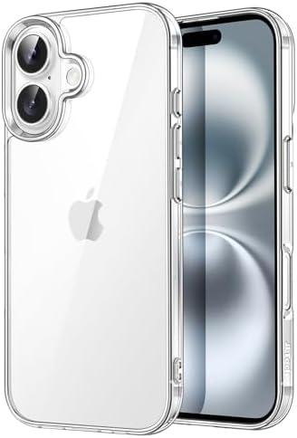 JETech Case for iPhone 16 6.1-Inch, Non-Yellowing Shockproof Phone Bumper Cover, Anti-Scratch Clear Back (Clear)