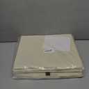 Bagnizer Large 42 Quarts Collapsible Stackable Storage Bins Cube with Lids [3-Pack] Foldable Fabric Linen Storage Boxes, Closet Organizer Baskets with Label for Home (16.7 x 12 x 12, Beige)