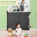 Retractable Baby Gate, Extra Wide Safety Kids or Pets Gate, 33 Tall, Extends to 55 Wide, Mesh Safety Dog Gate for Stairs, Indoor, Outdoor, Doorways, Hallways(33x55- Black)