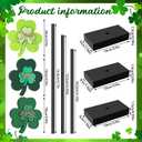 3 Pcs St. Patrick's Day Wooden Tabletop Large Shamrock Table Centerpiece Lucky Decor Shamrock Tall Freestanding Wood Block for Irish Tiered Tray Home Desk Office Party Decoration (A)