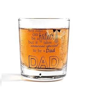 Nogrit Dad Whiskey Glasses 10 oz, Best Dad Gifts for Father's Day Birthday, Father Daddy Gifts Old Fashioned Rocks Glasses for Drinking Cocktail Scotch Vodka Tequila Rum