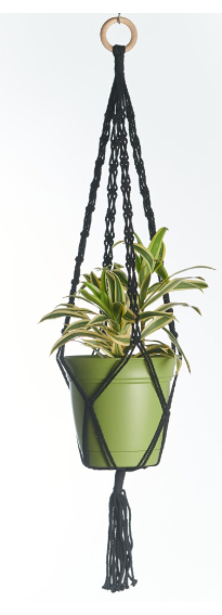 Woven Plant Hanger 40IN Black