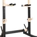 Gresspro Barbell Rack Stand with Dip Bar Attachment - Multifunctional Adjustable Squat Rack, Heavy-Duty Dumbbell Rack, Strength Training Dip Station, Home Gym Equipment Max Load 550lbs (Black)