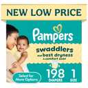 Pampers Swaddlers Baby Diapers Size 1, 198 Count (Select for More Options)