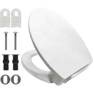 Soft Close Toilet Seat Elongated and Lid for TOTO SS114#01, Cotton White, Mounting Hardware included