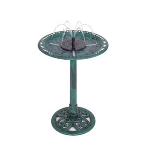 Backyard Expressions Green Bird Bath for Outside, Solar Bird Bath Fountain