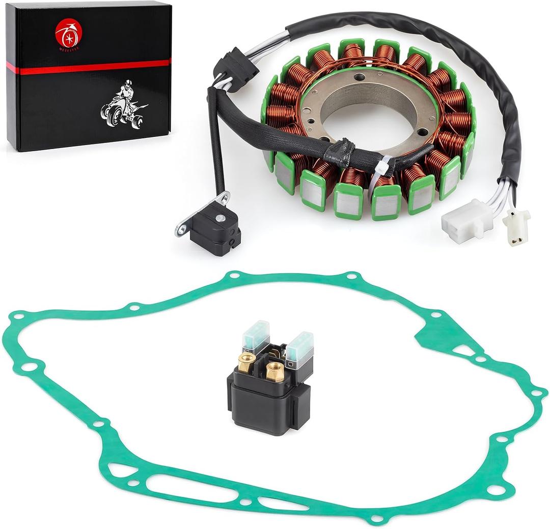 Stator and Relay Gasket Compatible with Yamaha V-Star 1100 XVS11 XVS1100 Classic Custom Silverado 1999-2009 5EL-81410-01-00 5EL-15451-00-00 4DN-81940-12-00