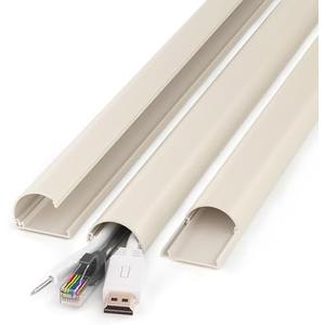Cord Hider 42.5in (3X L14.2in), Cable Hider for 2-4 Cords, Cord Covers for Wires on Wall, Wire Covers for Cords Wall Mount TV, Cable Cover Wall Wire Hider for Cords, Cable Raceway W1.4inxH0.7in Beige