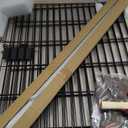 Decorative Garden Fence Metal Dog Fence Outdoor, 30 (H) x 10ft (L), 4 Panels Heavy Duty Garden Fencing Animal Barrier for Patio & Flower Bed, Black-Silver