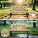 Durable Not Easy to Fade Porch Swing Cushions 60 inch Extra Thick 5 Inch Waterproof Outdoor Swing Cushions 3 Seater Replacement with Backrest & 8 Ties Swing Cushion for Outdoor Furniture Patio(Khaki), 60x40x5inch