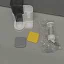 Hamster Water Bottle Standing Water Dispenser No Drip 2 in 1 Large Capacity Small Animal Automatic Food Bowl for Cage Accessories for Hamsters Gerbils Mice (Gray, 5.91 in X 4.13 in X 4.33 in)