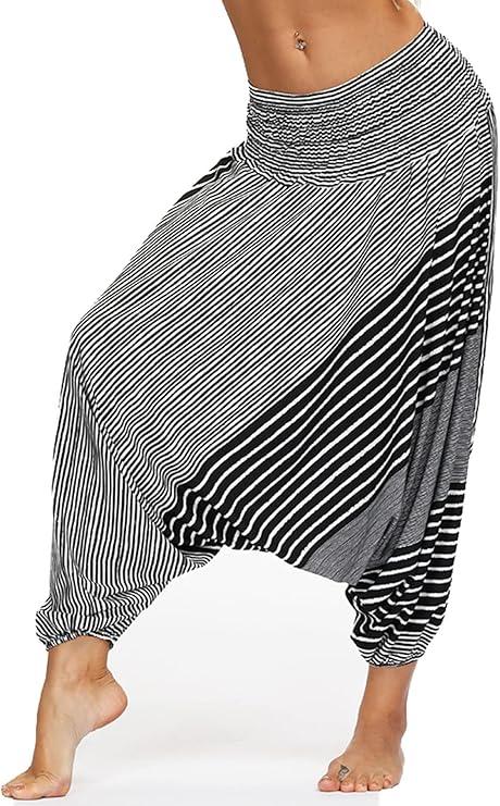 PNKJ Yoga Harem Pants Women's Drop Bottom Elastic High Waist Baggy Hippie Boho Aladdin Pants S, Pattern 6