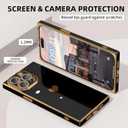 Tzomsze Compatible with iPhone 16 Pro Case,Camera Protection Cute Heart Pattern & Electroplate Reinforced Corners Shockproof Edge Bumper Case for Women Girls 6.3 Inch-Black