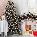 2 x 6 Pack Velvet Christmas Ball Ornament 11.8 Inch Large Christmas Tree Ball Picks Xmas Tree Topper Hanging Decor for Home Stockings Vase Fillers Garland Wreath Holiday DIY Crafts Supplies (Brown)