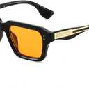 AIEYEZO Rectangle Sunglasses for Men Women Fashion Square Frame Sun Glasses 90’s Retro Designer Shades