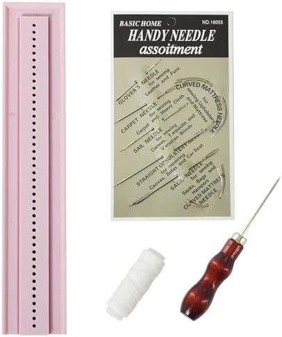 UPTTHOW Signature Punching Tools for Bookbinding Supplies with an Awl and Cradle for Starter, Plastic Easy Scrapbooking Kits for DIY Crafts, Notebook, Journals, Planners, Pink