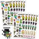 Minecraft Party Favors for Boys & Girls Bundle ~ 12 Pack Minecraft Sticker Sheets for Kids Birthday Party Goodie Bags | Minecraft Party Supplies