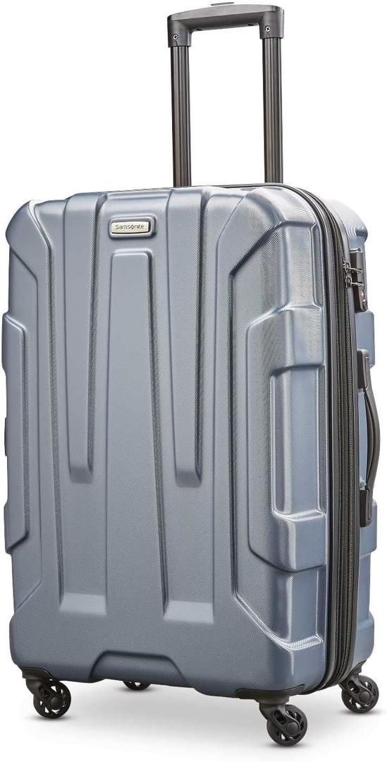 Samsonite Centric Hardside Expandable Luggage with Spinner Wheels, Blue Slate, Checked-Medium 24-Inch