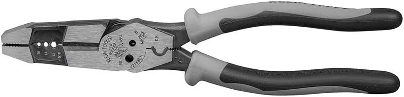 Klein Tools J215-8CR Multitool Pliers, Made in USA, Hybrid Multi Purpose Tool / Crimper, Wire Stripper, Bolt Shearing, Wire Grabbing, Twisting, Looping