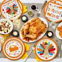 Turkey Thanksgiving Party Supplies Kit for 50 Guests - Complete Autumn-Themed Disposable Dinnerware Set: Dinner & Dessert Plates, Napkins - Thanksgiving Party Decorations