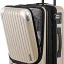 LEVEL8 Grace Carry on Luggage with Front Compartment, 20 Inch Expandable Hardside Suitcases with Wheels, Abs+Pc Harshell Spinner Luggages with Tsa Lock, Travel Bag for Women Men, Champagne, 20 Inch - Ext