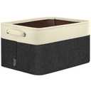 BALEINE 4 Pack Fabric Closet Storage Bins for Shelves, Linen Closet Organizers and Storage, Decorative Baskets for Organizing, Shelf, Clothes, Home, Office (Black, 14''x10''x8.5'')