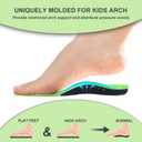 Bacophy Kids Orthotic Arch Support Insoles, Plantar Fasciitis Cushioning Shoe Inserts, Shock Absorption Velvet Surfaces Deep Heel Cup Chinldren Inner Soles for Flat Feet (23.5 cm)