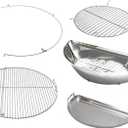 SnS Grills Slow N Sear 5-Piece Cooking System - Patented Charcoal Basket with Removeable Water Reservoir, EasySpin Grate, Drip Pan for Low N Slow Smoking & Charcoal Grilling on Big Green Egg LG