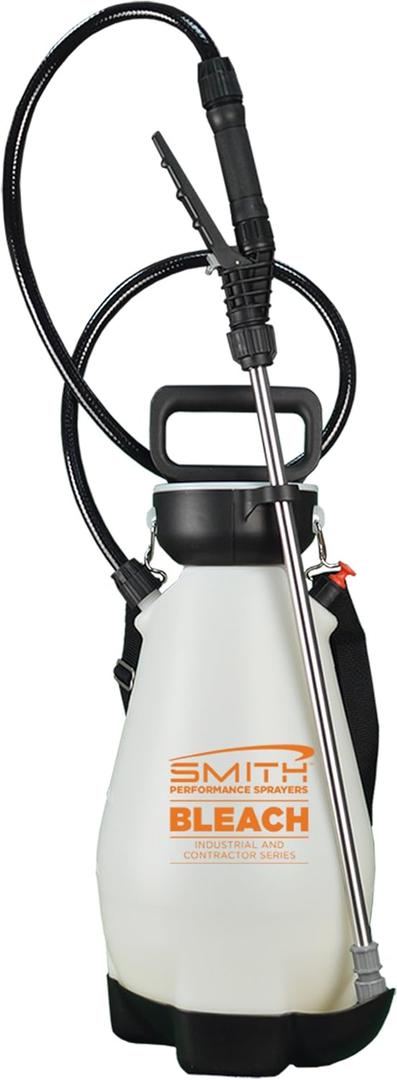Smith Performance Sprayers 190447 2 Gallon Bleach Sprayer for Pros Removing Mold, Degreasing or Cleaning, White