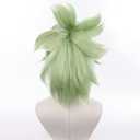 Anime Light Green wig with Bangs Long Straight Hair with Ponytail Layered Haircut Loose wig Heat-Resistant Fiber Wig Halloween,Christmas,Comic con,Game Show