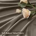 MIULEE Taupe Velvet Curtains Thermal Insulated Blackout Curtain Drapes for Bedroom Living Room Darkening 96 Inches Long Curtains Panels Rod Pocket Set of 2