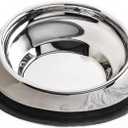 Enhanced Pet Bowl, Stainless Steel Slanted Dog Bowl with Raised Ridge for Flat-Faced Dog Breeds or Cats, Food-Grade Non-Slip No Spill Bowl for Dogs, Less Mess, Less Gas, and Better Digestion (Small)