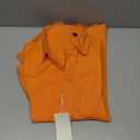 Mens Linen Shirts Short Sleeve Button Down Shirt Casual Cuban Guayabera Lightweight Summer Beach Solid Tops Bright Orange, Size M