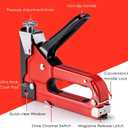 PHITRIC Upholstery Staple Gun Heavy Duty, 4 in 1 Stapler Gun with 1200 Staples, Power Finish Staplers, Manual Brad Nailer Power Adjustment Furniture Stapler Gun for Wood, Carpentry, Decoration DIY