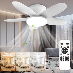 Yoobao Modern Ceiling Fans with Lights and Remote, 6 Speeds & 3 Colors, Easy to Install, 25.6 inch DC Reversible Ceiling Fan Light for Summer Winter, Super Quiet for Bedroom Kitchen Office Patio (Medium)