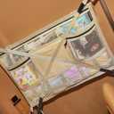 Car Ceiling Cargo Net with 2 Pockets,31.5"x21.6" Overhead Storage Mesh Organizer for SUV and Mini Van,Double Car Net for Road Trip Essentials,Camping Gear,Vehicle Roof Storage,Beige