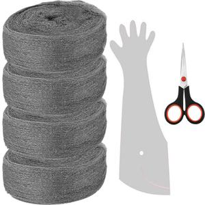Steel Wool for Mice Control Steel Wool Pads Steel Wool Rodent Barrier Kit Steel Wool Scrubber Steelwool Rodent for Gap Blocker Fill Fabric for Holes Holes 4 Pack