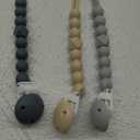 TYRY.HU 3 Pack Silicone Pacifier Holder Clip with One Piece Beads for Boys and Girls, Soft Flexible Pacifier Clip, Rust-Free Binky Clips with Texture, Keeps Pacifier Clean, Fits Most Pacifiers(Grey)
