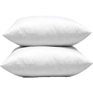 Set of 2, Cotton Fabric Pillow Inserts, Filled with Down and Feather Decorative Throw Pillows Inserts