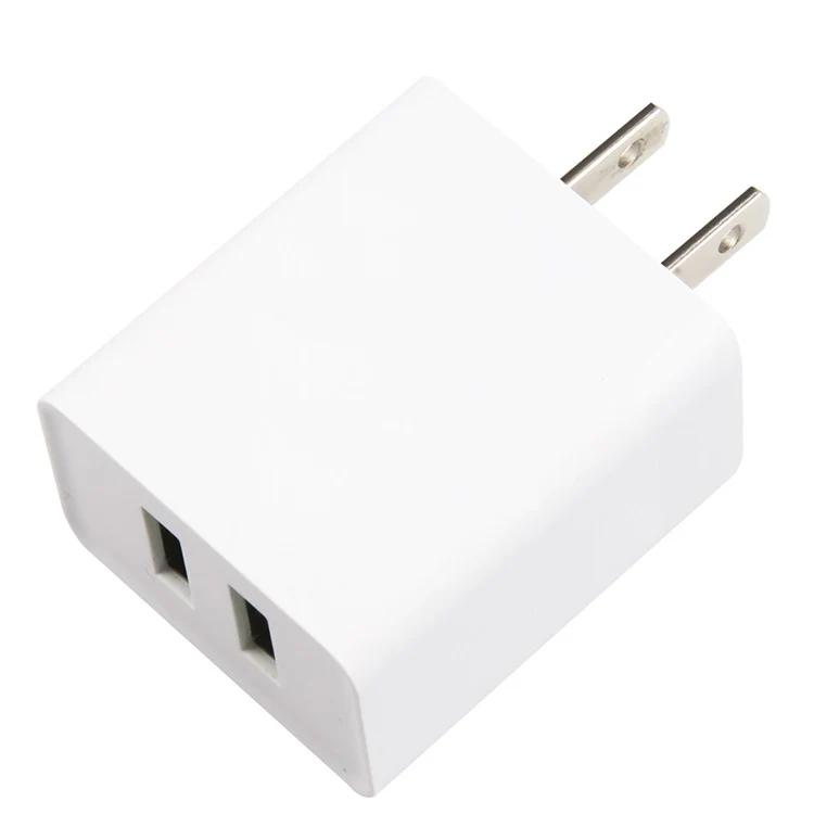 USB Wall Charger Block with 2 USB Outputs 12 Watts 2.5 Amps White