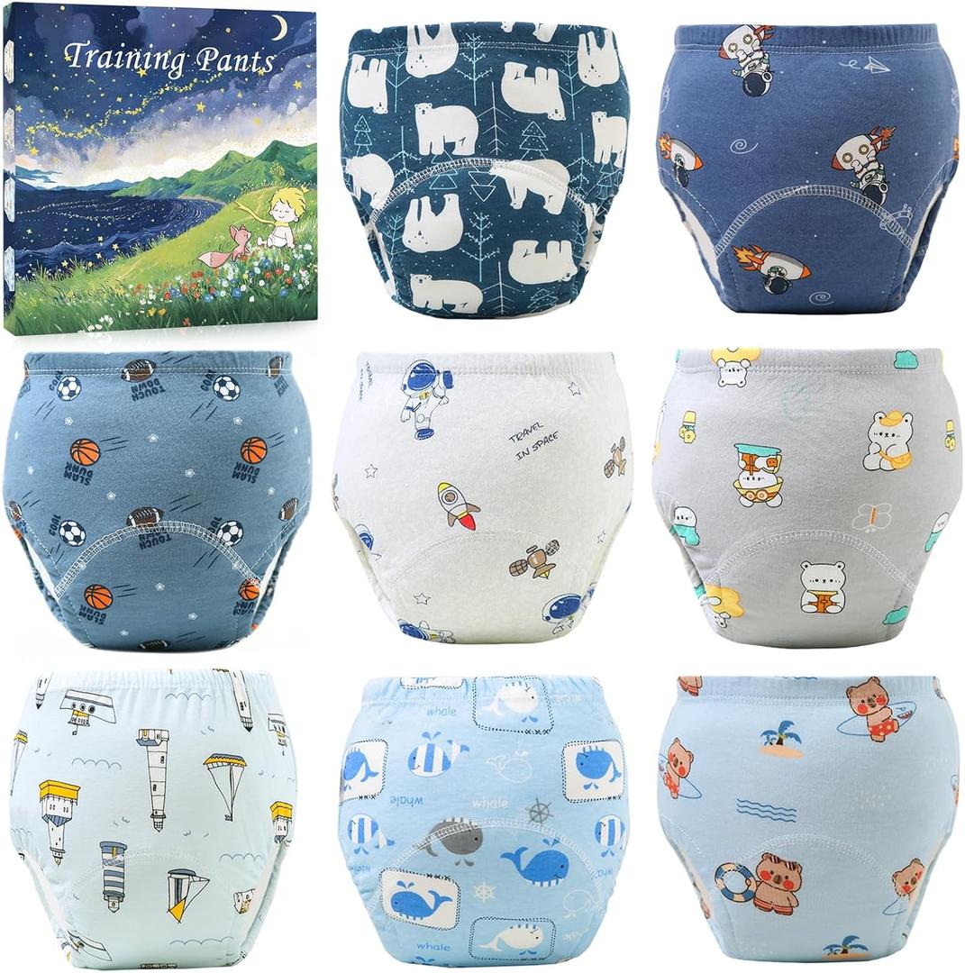 Potty Training Pants Cotton Absorbent, 8pc-boy, Small